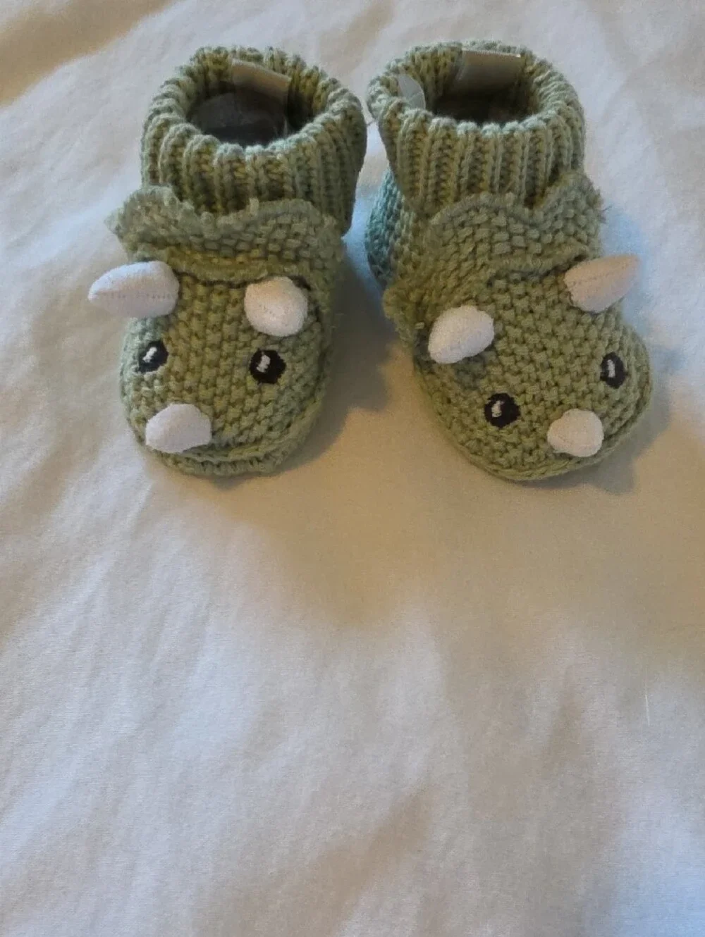 Baby Knit Dino Booties - Green